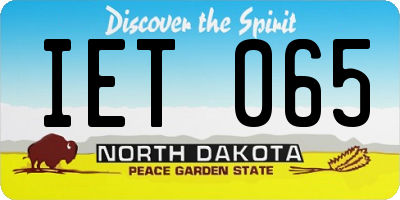 ND license plate IET065