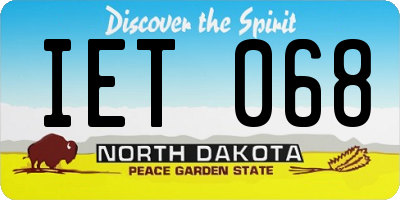 ND license plate IET068