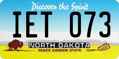 ND license plate IET073