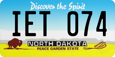 ND license plate IET074