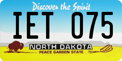 ND license plate IET075