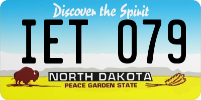 ND license plate IET079
