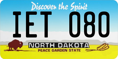 ND license plate IET080