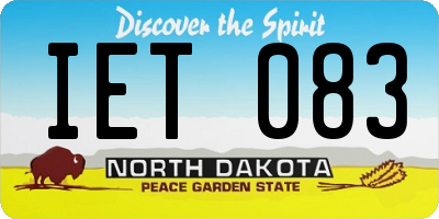 ND license plate IET083