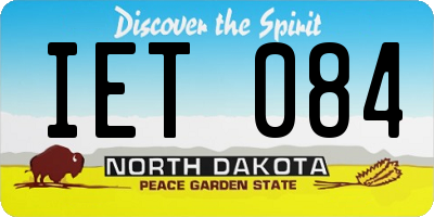 ND license plate IET084