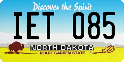 ND license plate IET085