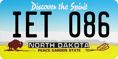 ND license plate IET086