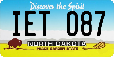 ND license plate IET087