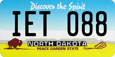 ND license plate IET088