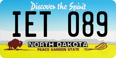 ND license plate IET089