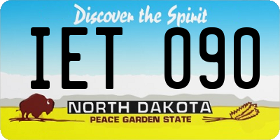 ND license plate IET090