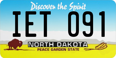 ND license plate IET091