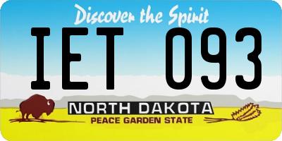 ND license plate IET093