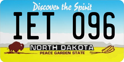 ND license plate IET096