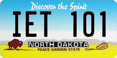 ND license plate IET101