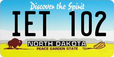 ND license plate IET102