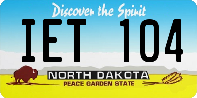ND license plate IET104