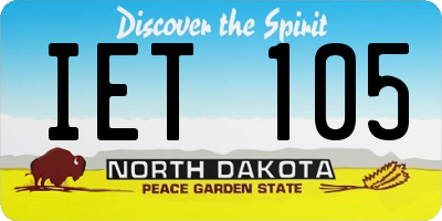 ND license plate IET105