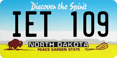 ND license plate IET109