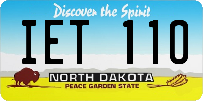 ND license plate IET110