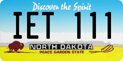 ND license plate IET111