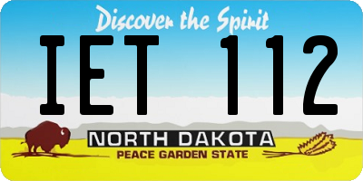 ND license plate IET112