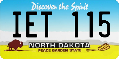 ND license plate IET115
