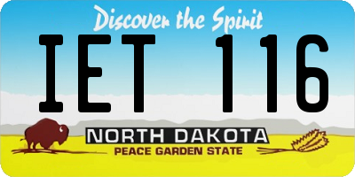 ND license plate IET116