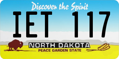 ND license plate IET117