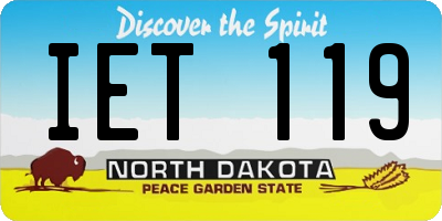 ND license plate IET119