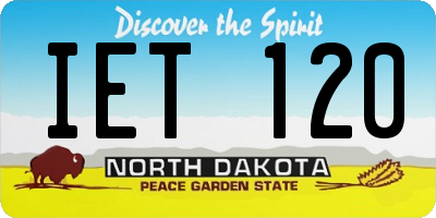 ND license plate IET120