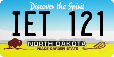 ND license plate IET121