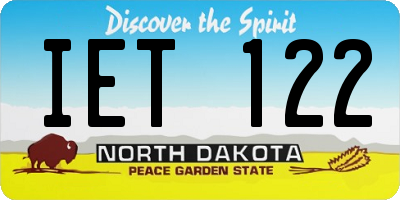 ND license plate IET122