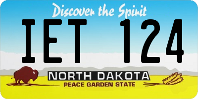 ND license plate IET124