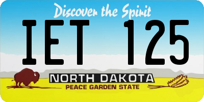 ND license plate IET125