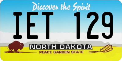 ND license plate IET129