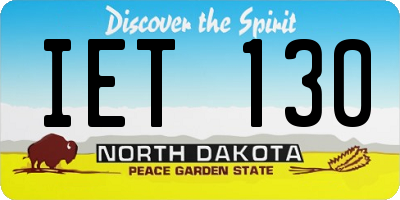 ND license plate IET130