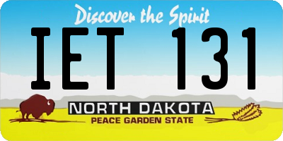 ND license plate IET131