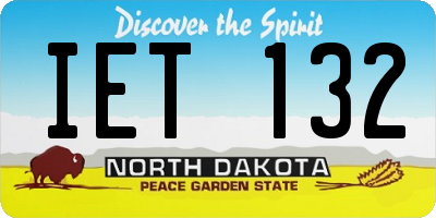 ND license plate IET132