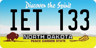 ND license plate IET133