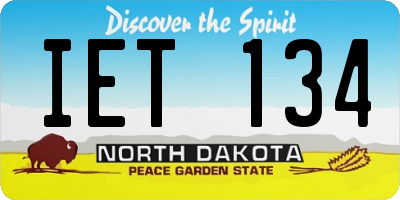 ND license plate IET134