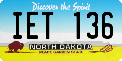 ND license plate IET136