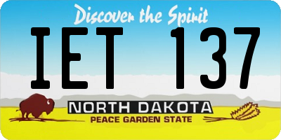 ND license plate IET137