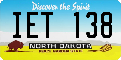 ND license plate IET138