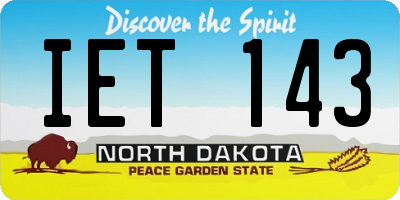 ND license plate IET143