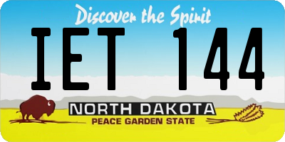 ND license plate IET144