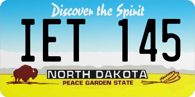 ND license plate IET145