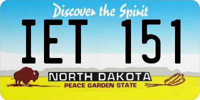 ND license plate IET151