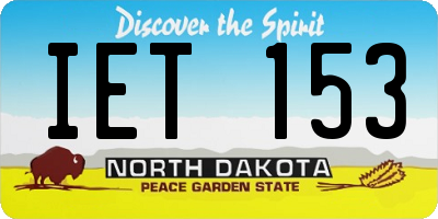 ND license plate IET153