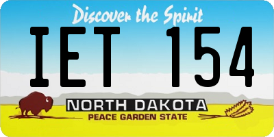 ND license plate IET154